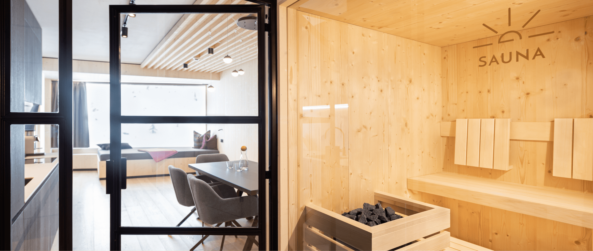 Sauna im Apartment Alpenglühen