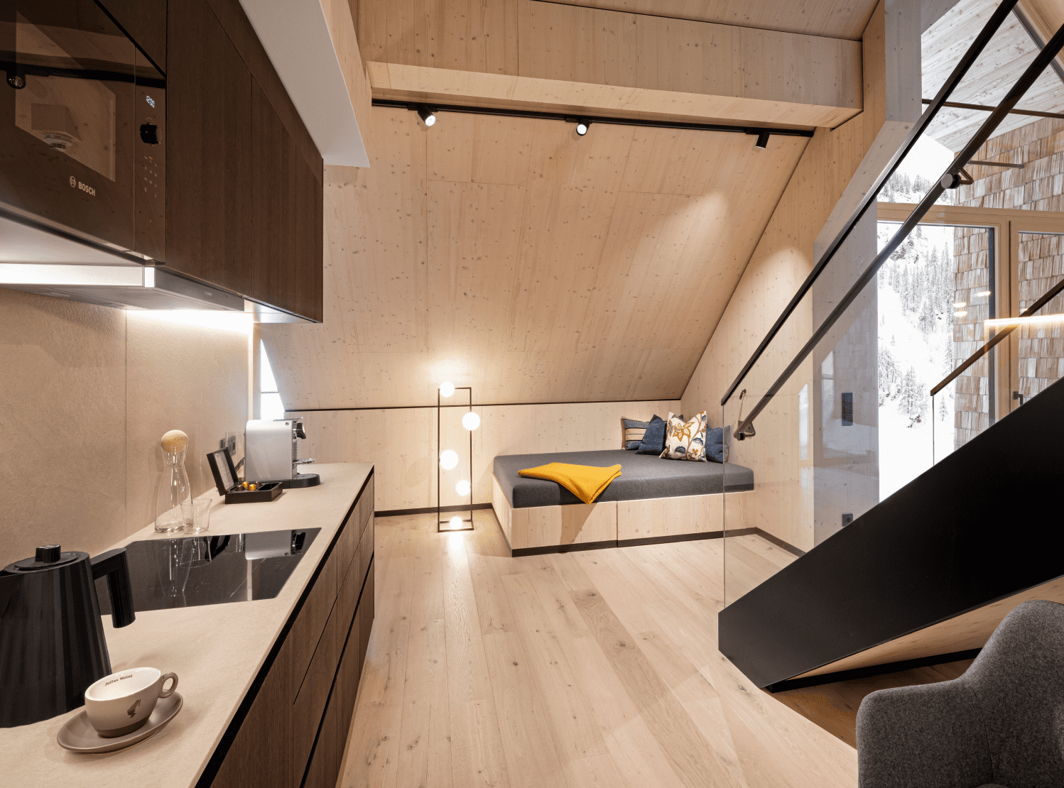 Large kitchen area in the apartments